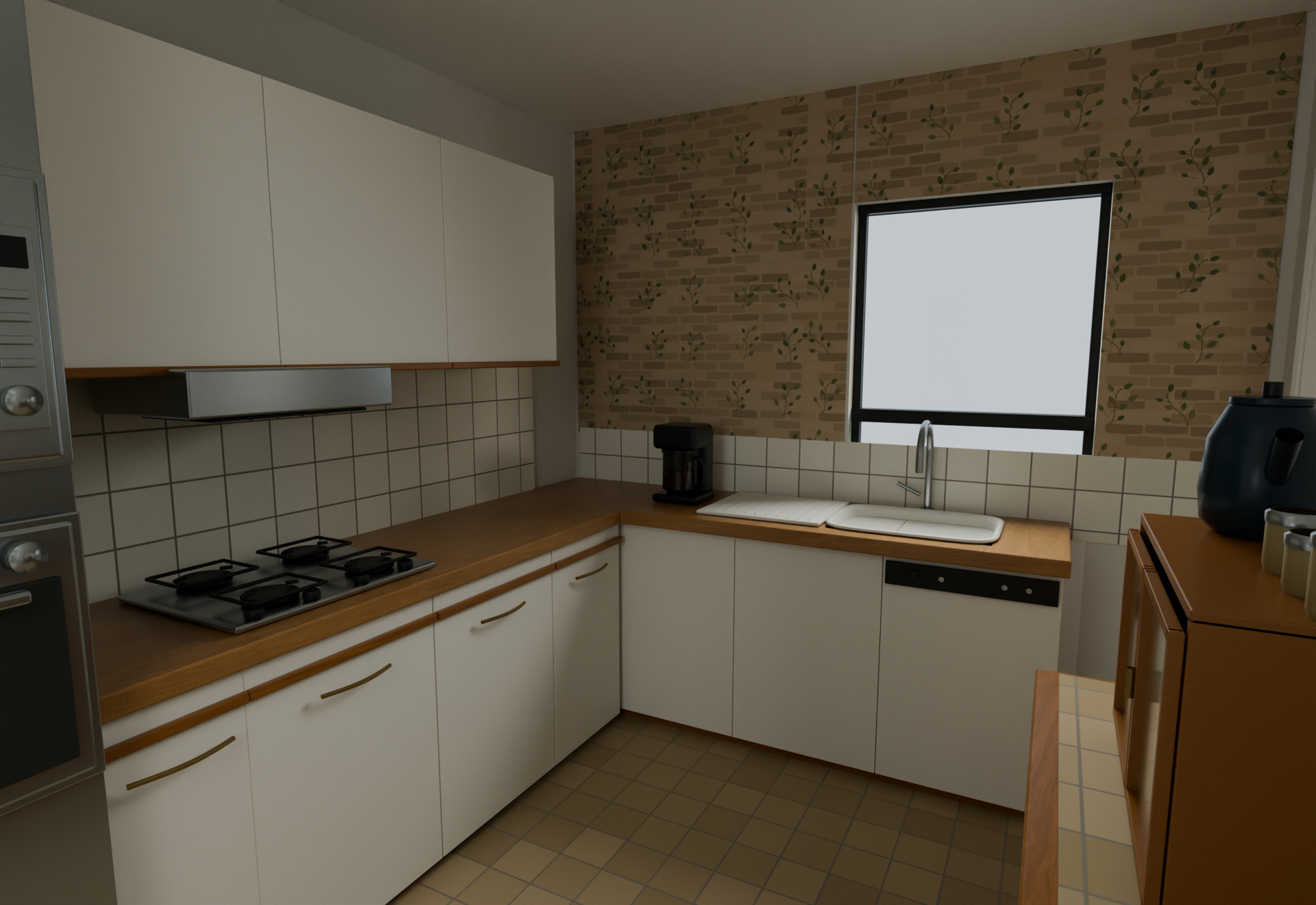 Bonnenfant existing kitchen, source-informed 3D visualization