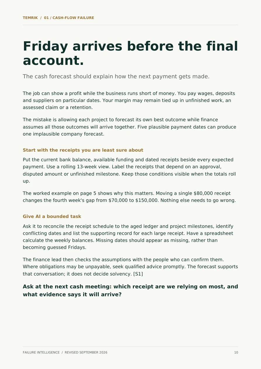 Actual ebook page 10: Cash-flow warning signs