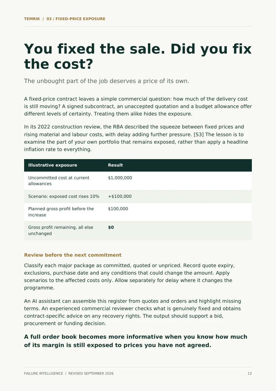 Actual ebook page 12: Fixed-price exposure