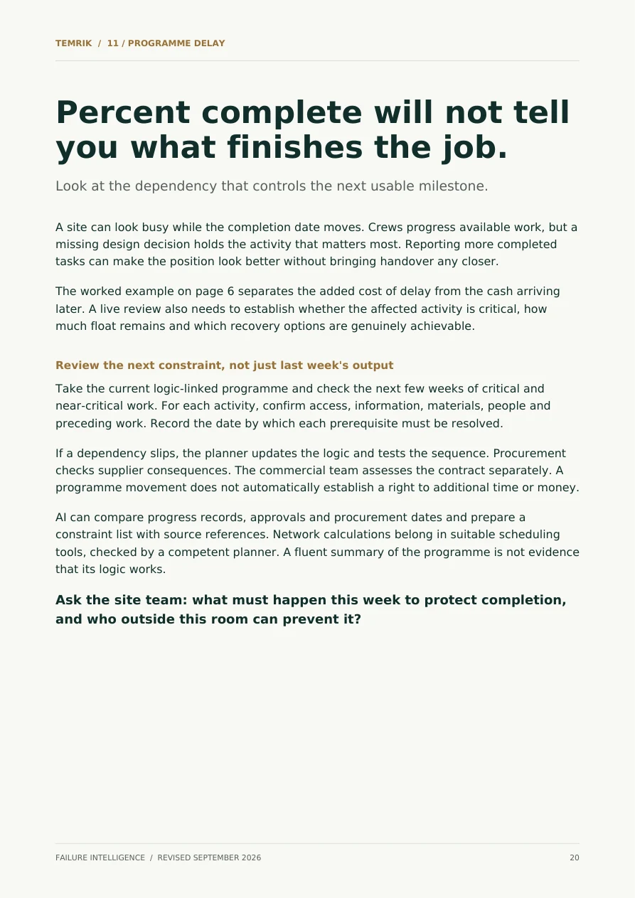 Actual ebook page 20: Programme delay